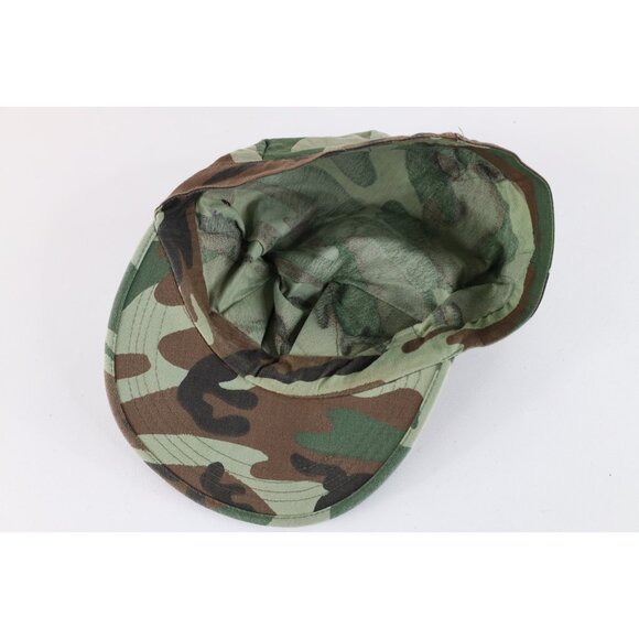 Vintage 60s 70s Streetwear Faded Military Style Camouflage Hat Cap 7 5/8 USA - Picture 8 of 9